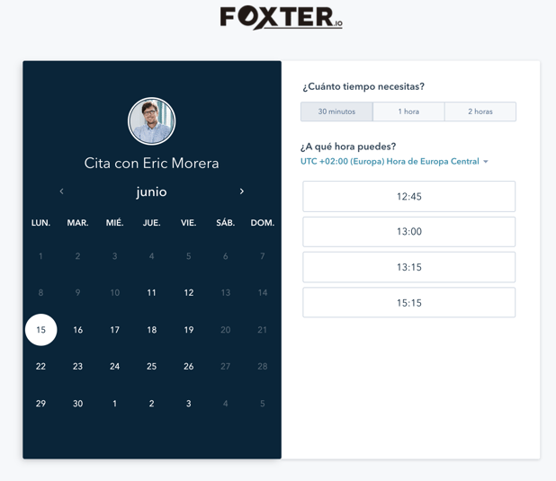 Herramienta reuniones HubSpot - Foxter