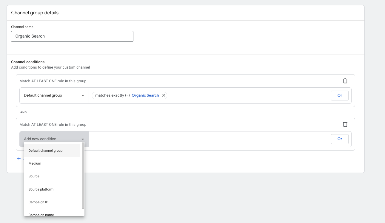 GA4 - Channel Grouping _ Conditions