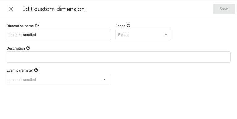 GA4 - Custom dimensions _ Percent scrolled