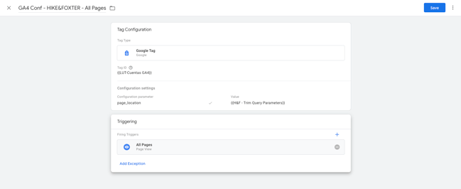 GTM - Add parameter to tag config